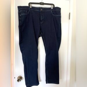 Liz Claiborne Women's Navy Sara Slim Straight Leg Mid Rise Jeans